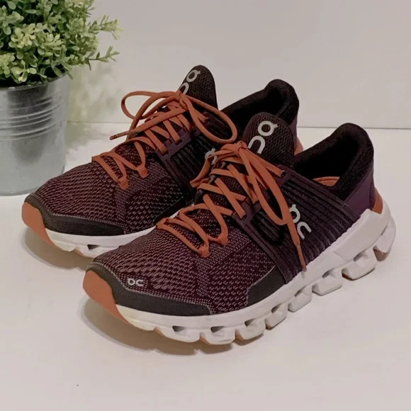 On Running Women's Athletic Shoes - Purple and Orange - Picture 1 of 12